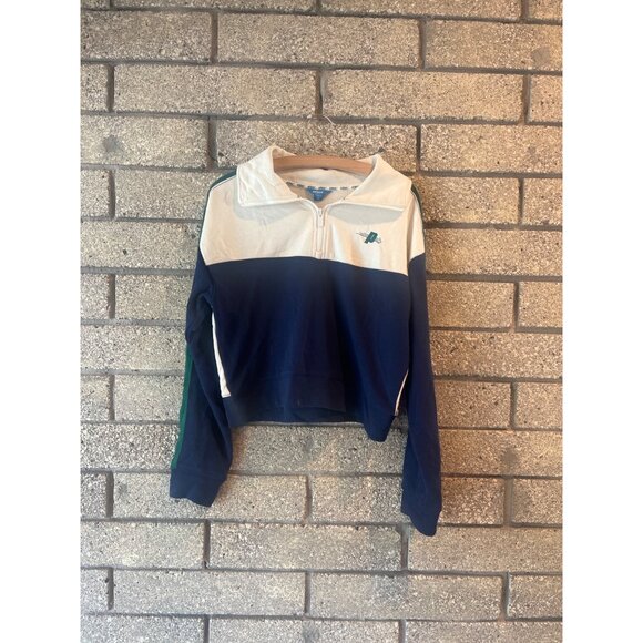 Prince Colorblock Half-Zip Pullover Sweatshirt In Blue/Green - Picture 1 of 6